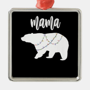 Adorno Metálico Mamá Osa Una Cadena De Oso Polar De Navidades Lumi