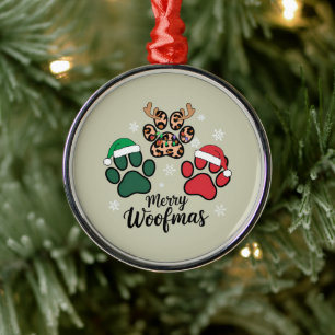 Adorno Metálico Mamá Perro Navidad Feliz Woofmas Amante Perros Xma