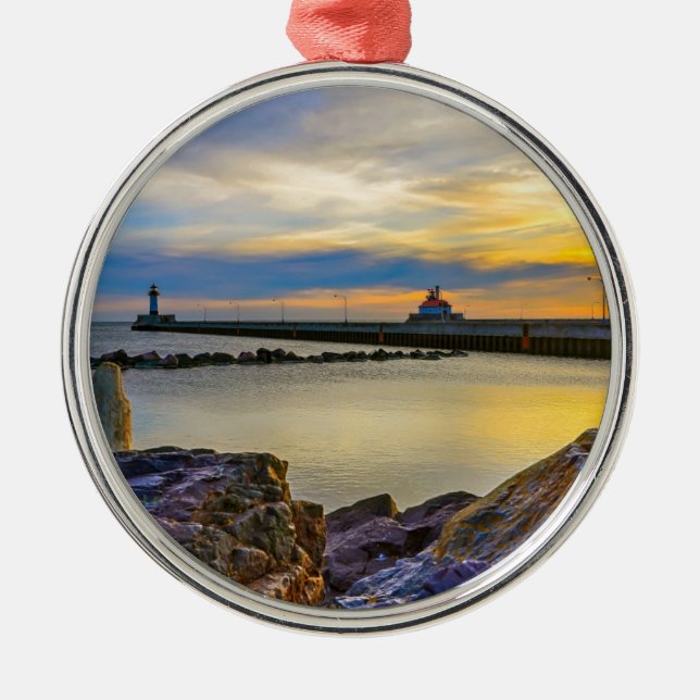 Adorno Metálico Mañana gemela del embarcadero (Frente)