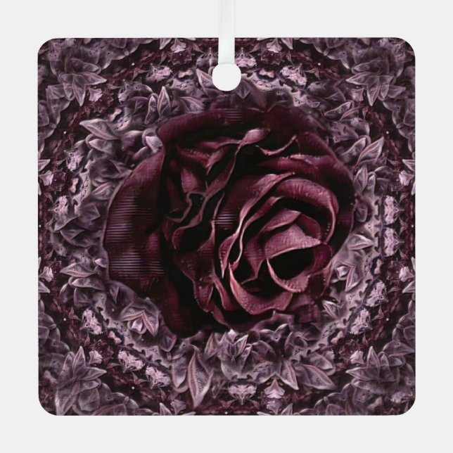 Adorno Metálico Mandala de rosa  (Anverso)