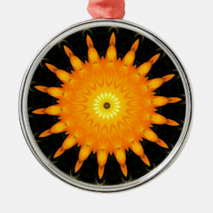 Adorno Metálico Mandalas del Sol Radiante Arte de Caleidoscopio