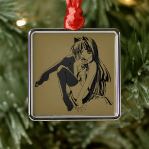 Adorno Metálico Manga, Neko Gatita Animal Furry Kawaii Loli