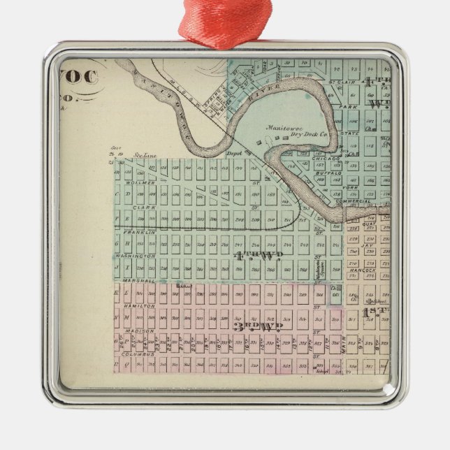 Adorno Metálico Manitowoc, Sheboygan y Hilbert, Wis (Frente)