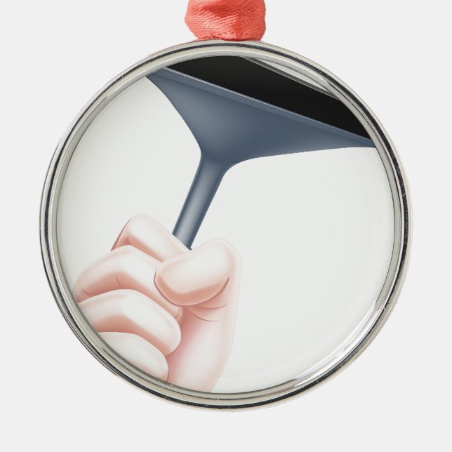 Adorno Metálico Mano del enjugador del dibujo animado (Frente)