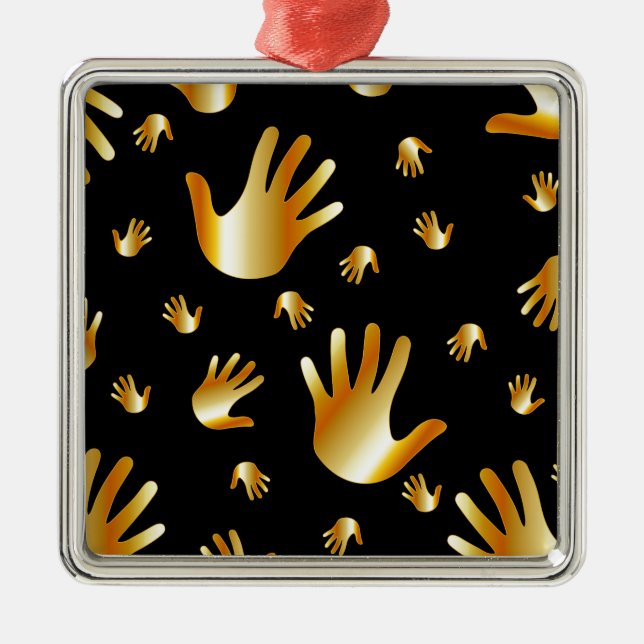 Adorno Metálico manos de oro (Frente)
