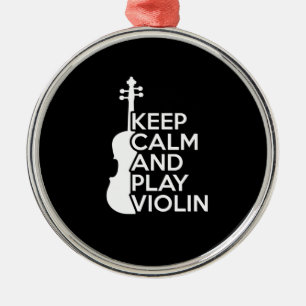 Adorno Metálico Mantén la calma y toca el violín