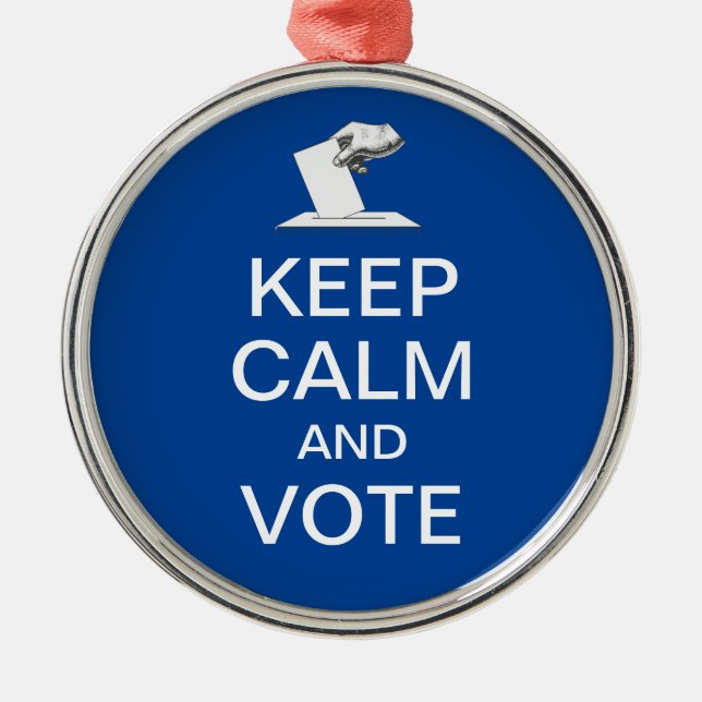 Adorno Metálico Mantener la calma y votar 2026 (Frente)