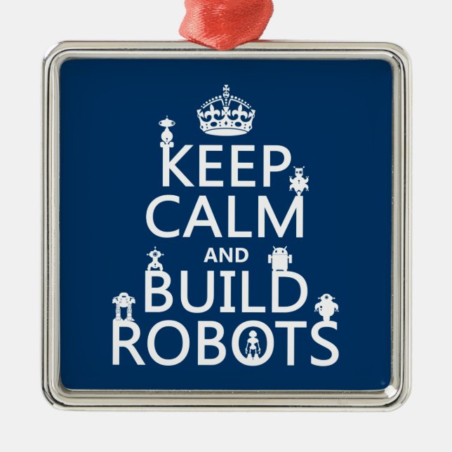 Adorno Metálico Mantenga los robots tranquilos y de la estructura (Frente)