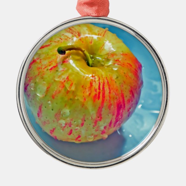 Adorno Metálico Manzana Brillante (Frente)