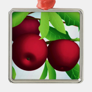 Adorno Metálico "Manzanas en una rama"