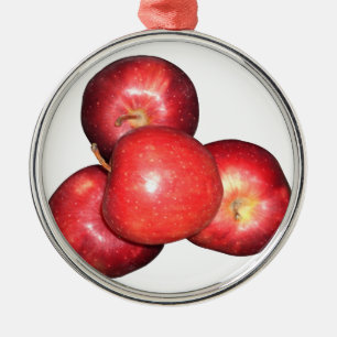 Adorno Metálico Manzanas rojas dulces y cristales - Impresión de f