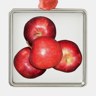 Adorno Metálico Manzanas rojas dulces y cristales - Impresión de f