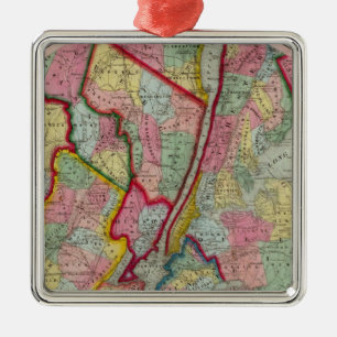 Adorno Metálico Mapa alrededor de la ciudad de Nueva York