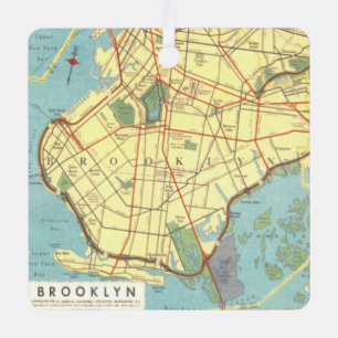 Adorno Metálico Mapa antiguo de Brooklyn