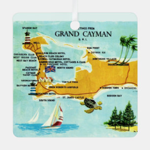 Adorno Metálico Mapa antiguo de Gran Caimán
