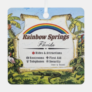 Adorno Metálico Mapa antiguo de Rainbow Springs Florida