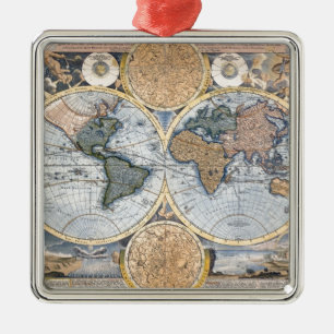 Adorno Metálico Mapa antiguo hermoso del atlas