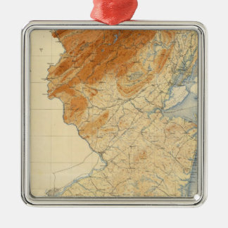 Adorno Metálico Mapa de alivio de New Jersey
