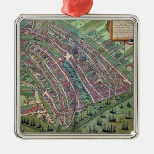 Adorno Metálico Mapa de Amsterdam, de 'Civitates Orbis Terrarum