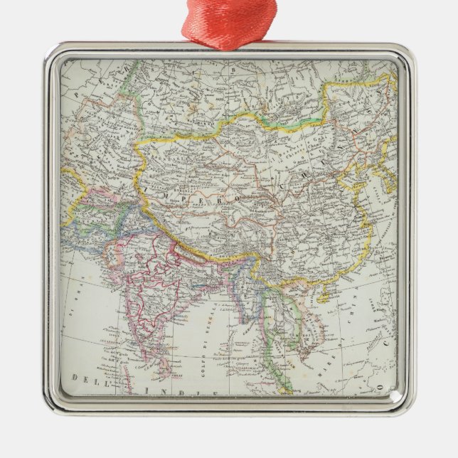 Adorno Metálico Mapa de Asia (Frente)