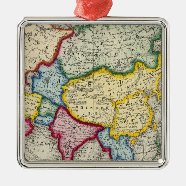 Adorno Metálico Mapa De Asia (Frente)