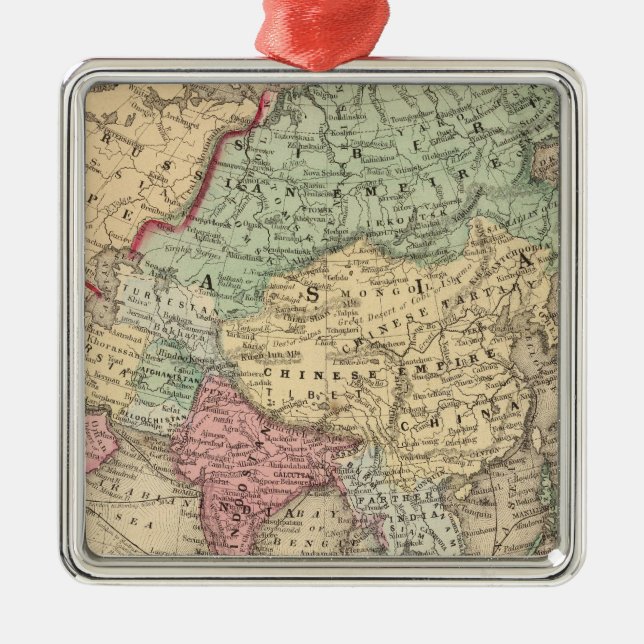 Adorno Metálico Mapa de Asia de Mitchell (Frente)