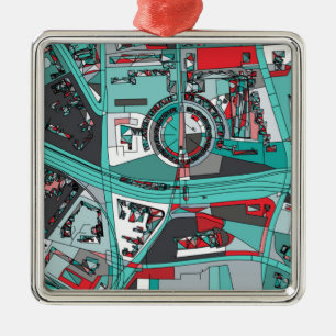 Adorno Metálico Mapa de Berlín, Alemania