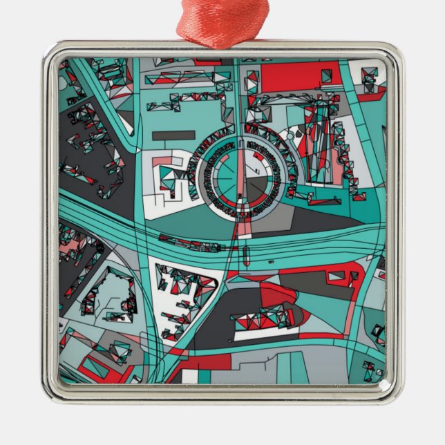 Adorno Metálico Mapa de Berlín, Alemania (Frente)