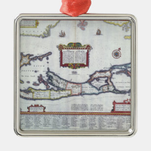 Adorno Metálico Mapa de Bermudas