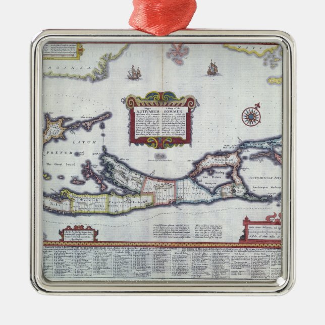 Adorno Metálico Mapa de Bermudas (Frente)