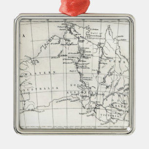Adorno Metálico Mapa de bosquejo de Australia