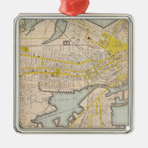 Adorno Metálico Mapa de Boston