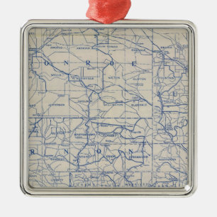 Adorno Metálico Mapa de camino de la bicicleta de Wisconsin