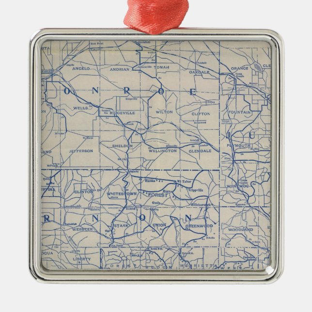 Adorno Metálico Mapa de camino de la bicicleta de Wisconsin (Frente)