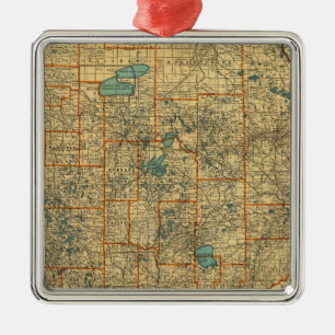Adorno Metálico Mapa de camino de Minnesota