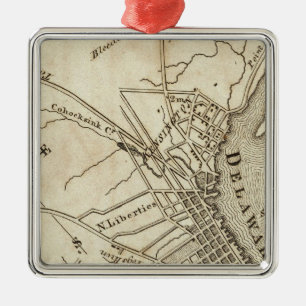 Adorno Metálico Mapa de camino de Philadelphia