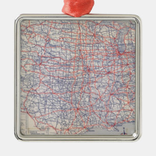 Adorno Metálico Mapa de camino Estados Unidos