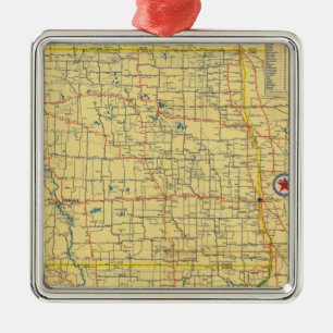 Adorno Metálico Mapa de camino N y S Dakota