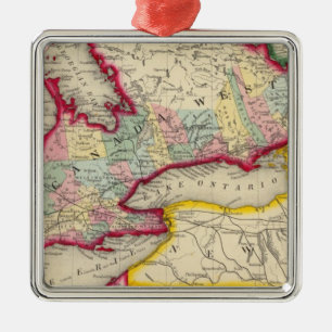 Adorno Metálico Mapa de Canadá del oeste en condados