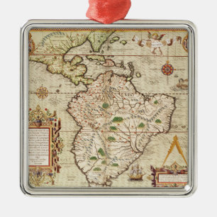 Adorno Metálico Mapa de central y de Suramérica