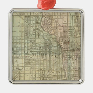 Adorno Metálico Mapa De Chicago