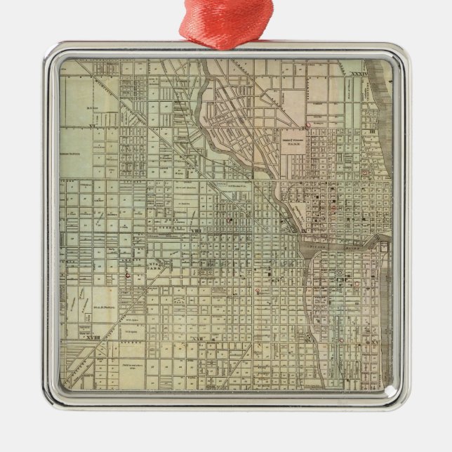 Adorno Metálico Mapa De Chicago (Frente)