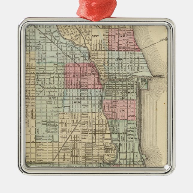 Adorno Metálico Mapa de Chicago de Mitchell (Frente)
