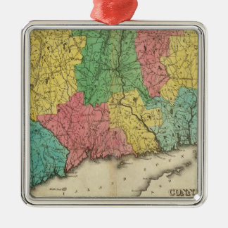 Adorno Metálico Mapa de Connecticut