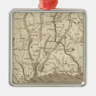 Adorno Metálico Mapa de Connecticut por Arrowsmith