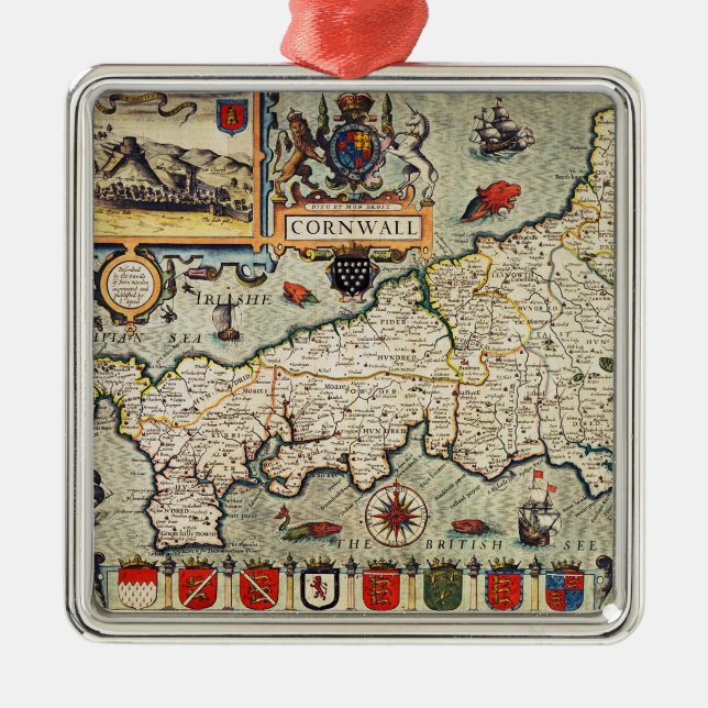 Adorno Metálico Mapa de Cornualles (Frente)