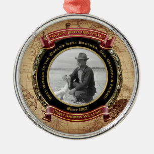 Adorno Metálico Mapa de cosechas de oro de cumpleaños 80