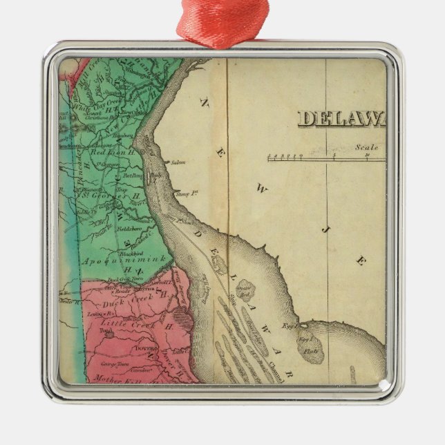 Adorno Metálico Mapa De Delaware (Frente)