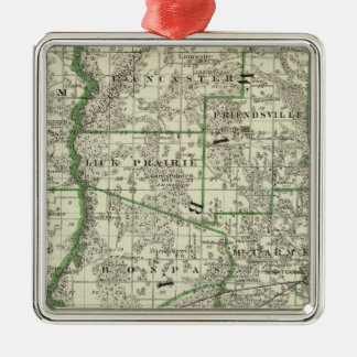 Adorno Metálico Mapa de Edwards y condados y Albion de Wabash