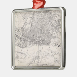 Adorno Metálico Mapa de época de Varsovia Polonia (1836)